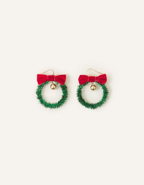 Christmas Wreath Earrings, , large