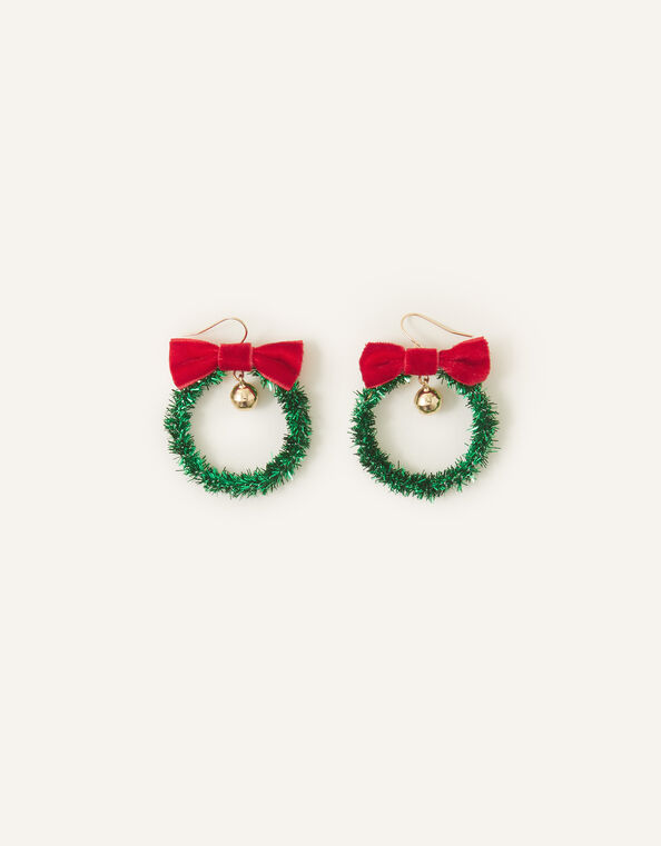 Christmas Wreath Earrings, , large