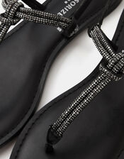 Diamante Strappy Sandals, Pewter (PEWTER), large