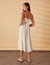 Strappy Bow Back Dress, Ivory (IVORY), large