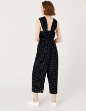 Spot Halter Neck Jumpsuit, Black (BLACK WHITE), large