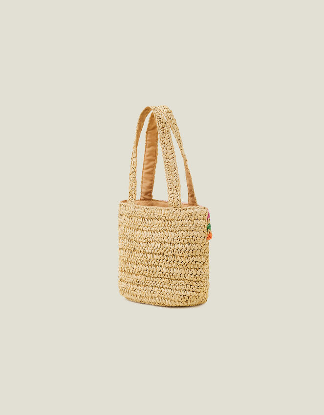 Girls Raffia Straw Bag, , large