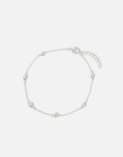 Sterling Silver Sparkle Station Bracelet, , large