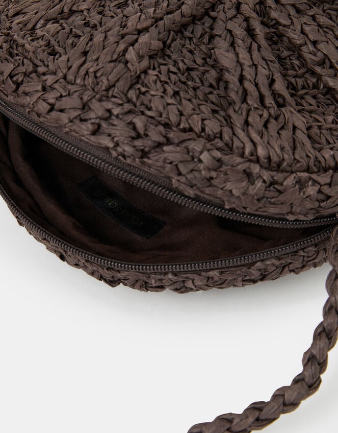 Raffia Circle Crossbody Bag, , large