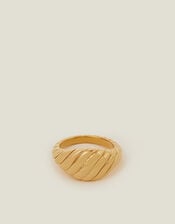 14ct Gold-Plated Stainless Steel Croissant Ring, Gold (GOLD), large