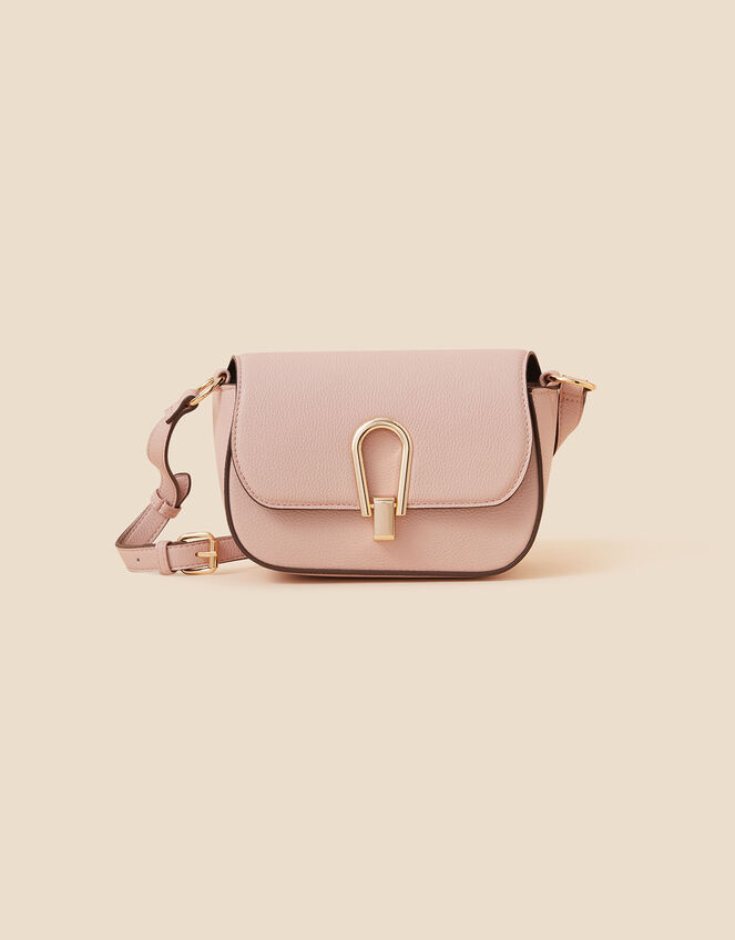 Large Clasp Cross-Body Bag, Nude (NUDE), large