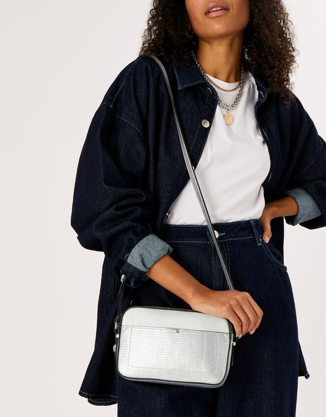 Piper Camera Cross-Body Bag, Silver (SILVER), large