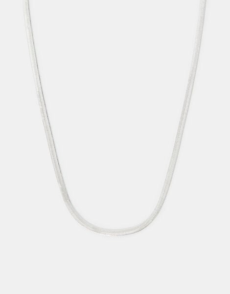 Sterling Silver-Plated Omega Chain Necklace, , large