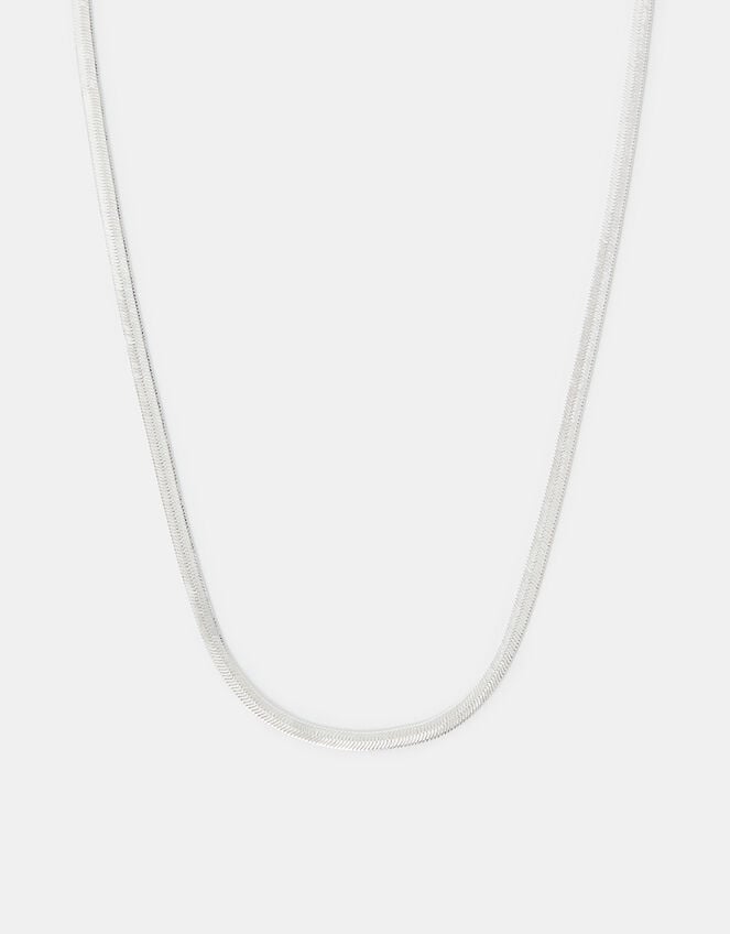 Sterling Silver-Plated Omega Chain Necklace, , large