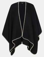 Whipstitch Knit Poncho , , large