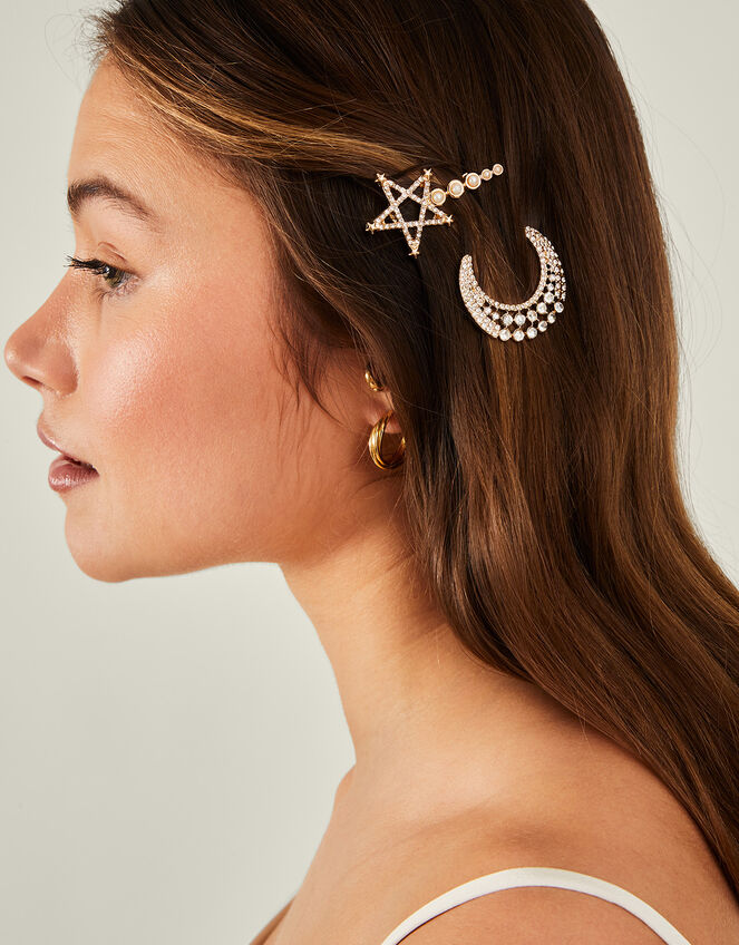 Crystal Moon Hair Clip Hair clips Accessorize UK