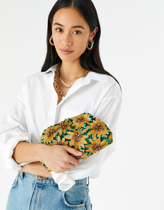 Sunflower Embellished Bag, , large