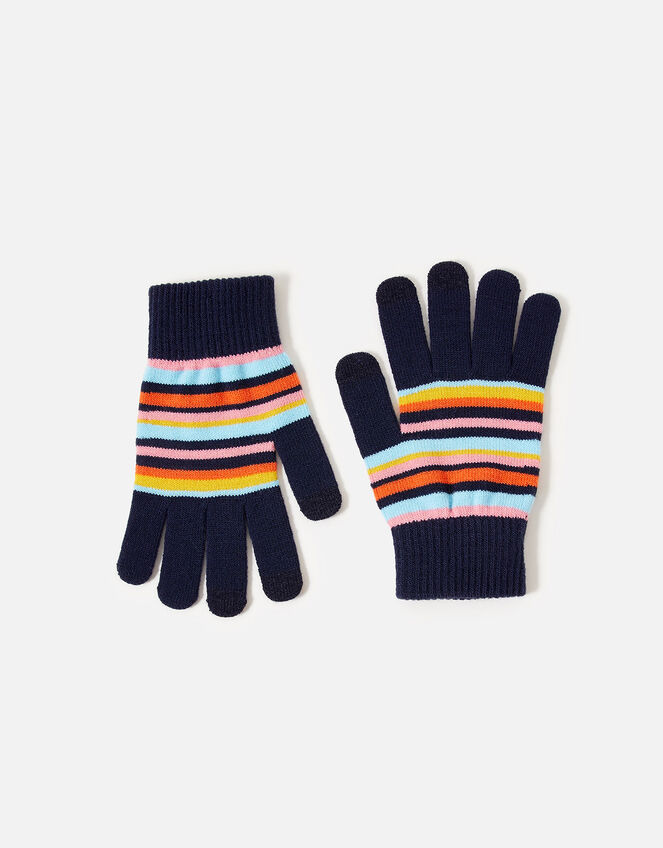 Stripe Stretch Touchscreen Gloves, , large
