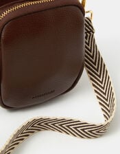 Webbing Strap Phone Bag, Brown (CHOCOLATE), large