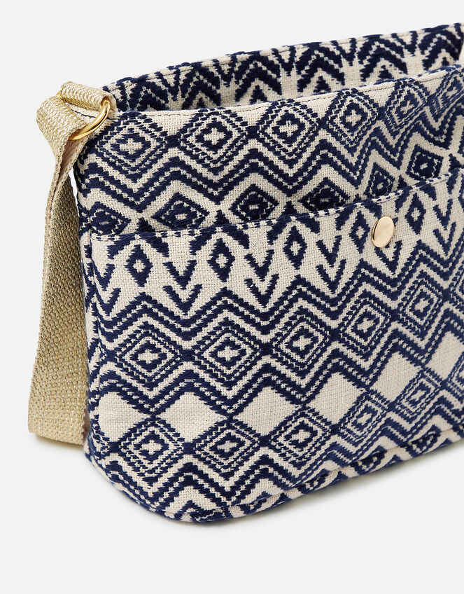 Woven Aztec Cross-Body Bag, , large