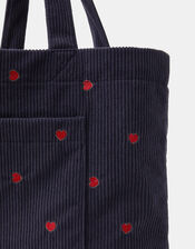 Heart Corduroy Shopper Bag, , large