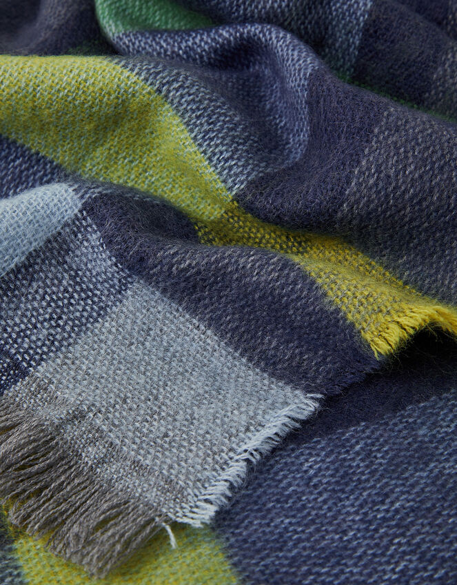 Woven Check Blanket Scarf, , large