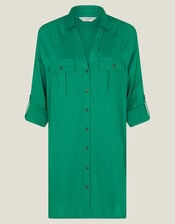 Long Sleeve Beach Cover Up Shirt, Green (GREEN), large