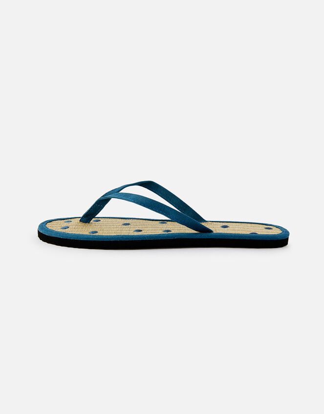 Spot Seagrass Flip Flops , Blue (NAVY), large