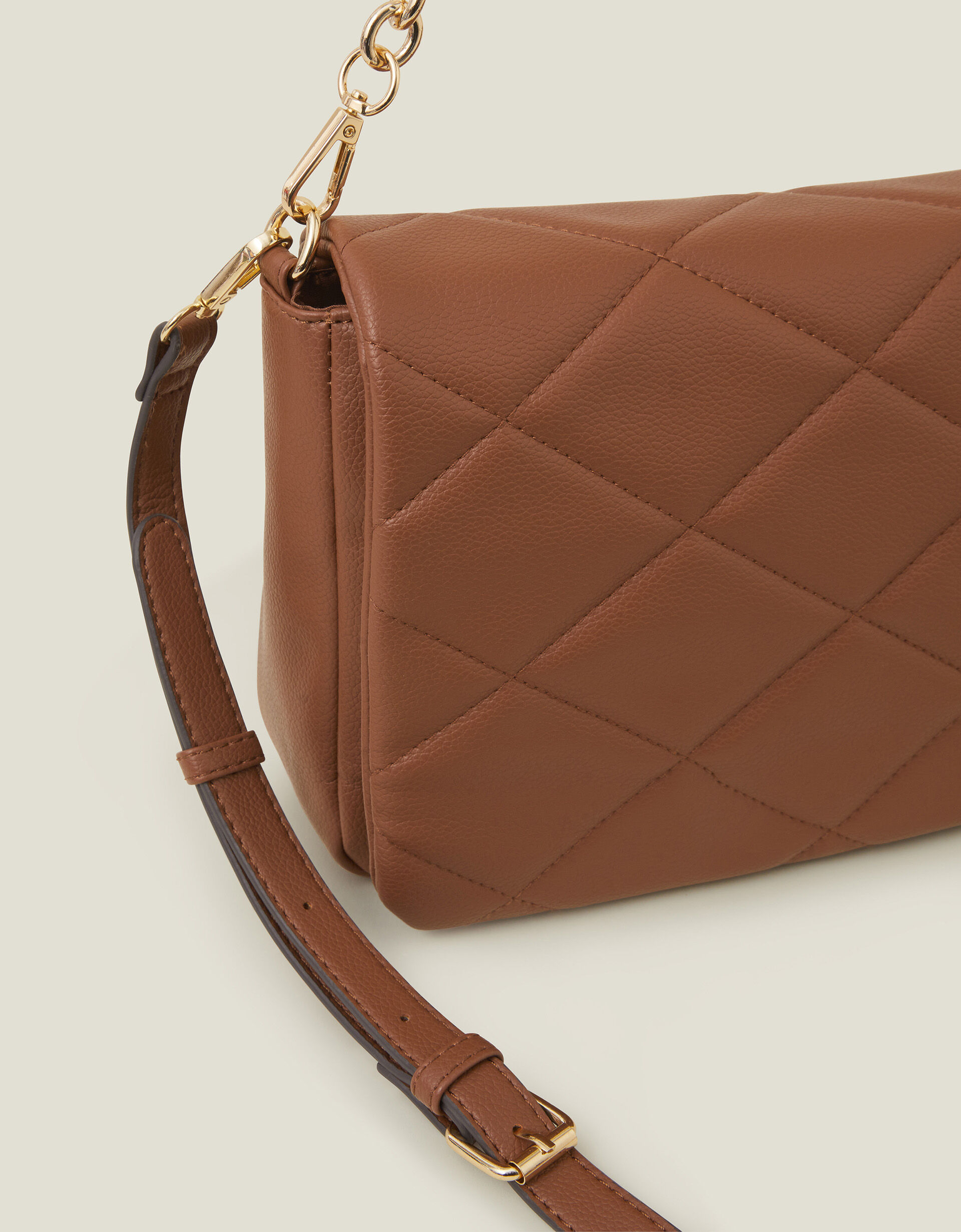 Large Quilted Cross-Body Bag Tan | Shop All | Accessorize UK