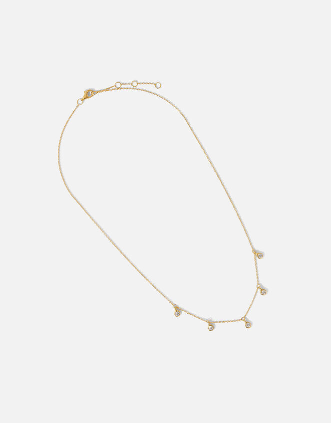 Gold Vermeil Zircon Stationed Necklace, , large