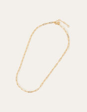 14ct Gold-Plated Paperclip Chain Necklace, , large