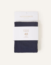 40 Denier Tights, Blue (NAVY), large