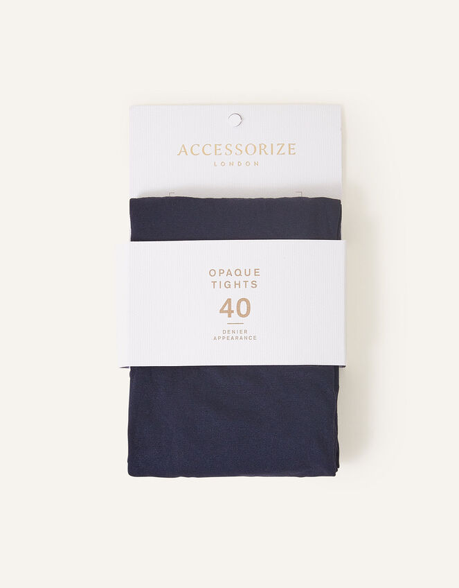 40 Denier Tights, Blue (NAVY), large