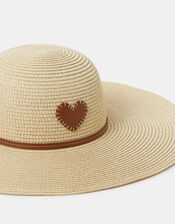 Heart Floppy Straw Hat, , large