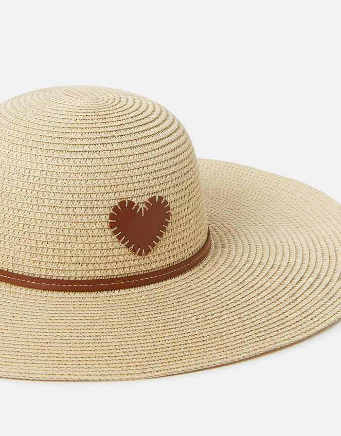 Heart Floppy Straw Hat, , large