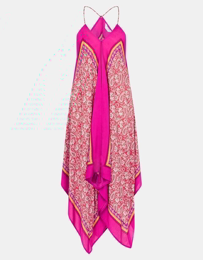 Paisley Print Hanky Hem Maxi Dress, Pink (PINK), large