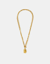 Stainless Steel Nugget Charm T-Bar Necklace, , large