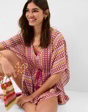 Crochet Mini Kaftan, Multi (BRIGHTS MULTI), large