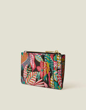 Tropical Leaf Print Card Holder, , large