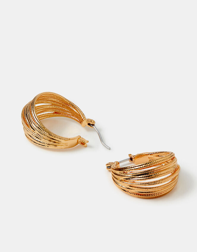 Multi Strand Hoop Earrings, Gold (GOLD), large