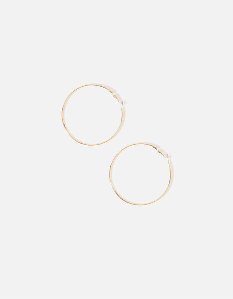 Medium Simple Hoop Earrings Gold, Gold (GOLD), large