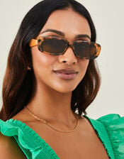Rectangle Milky Tortoiseshell Sunglasses, , large