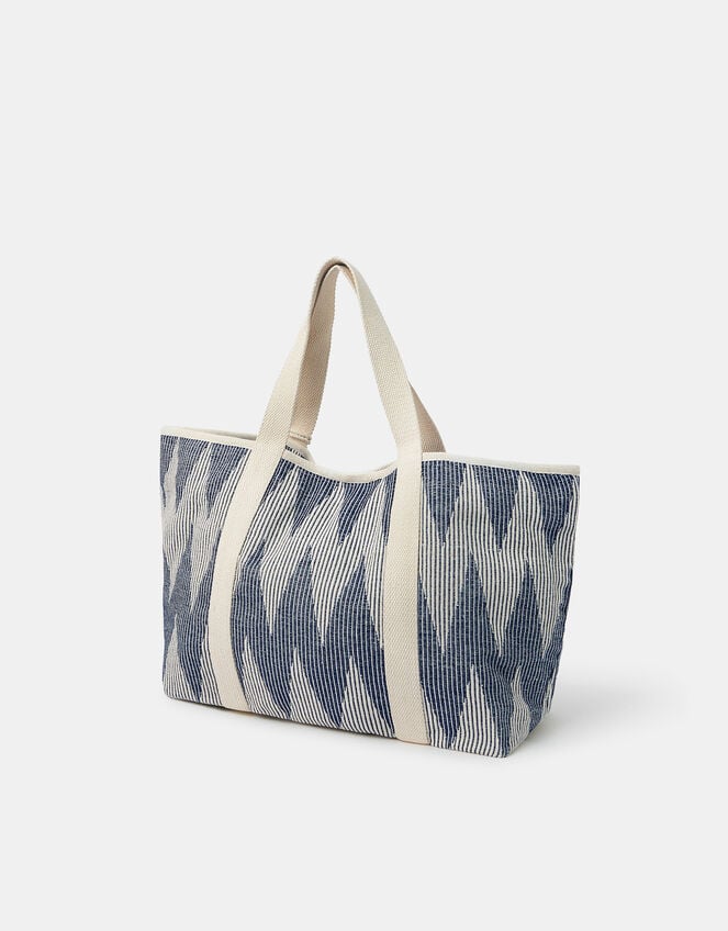 Chevron Canvas Beach Bag, , large