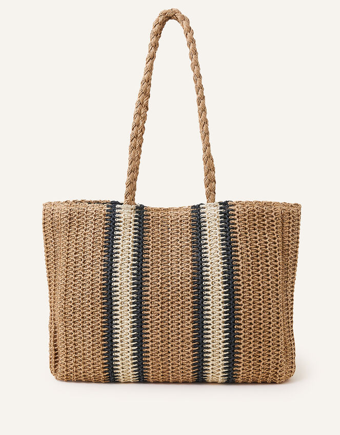 Double Stripe Beach Shopper Bag, , large