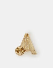 Sparkle Initial Brooch, White (CRYSTAL), large