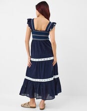 Smocked Lace Midi Dress, Blue (NAVY), large