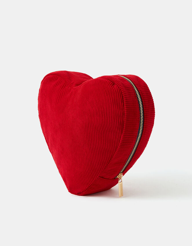 Corduroy Heart Make Up Bag, Red (RED), large