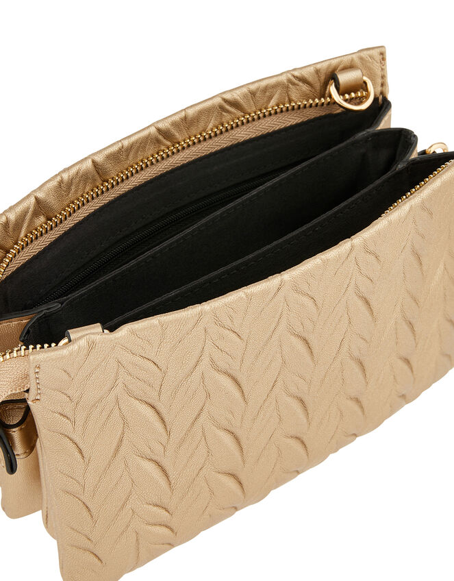 Paige Pleated Cross-Body Bag, Metalic (METALLICS), large