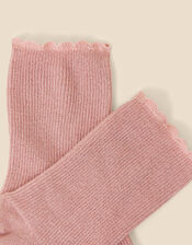 Sparkle Ribbed Socks, Pink (PINK), large