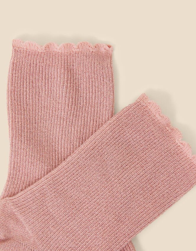 Sparkle Ribbed Socks, Pink (PINK), large
