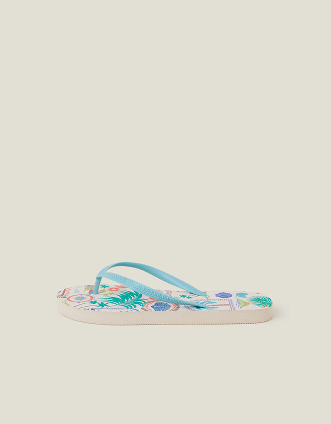 Beach Print Flip Flops, Multi (BRIGHTS MULTI), large