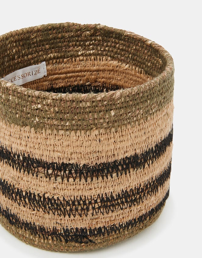 Small Stripe Seagrass Indoor Planter, , large