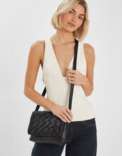 Woven Leather Cross-Body Bag, , large