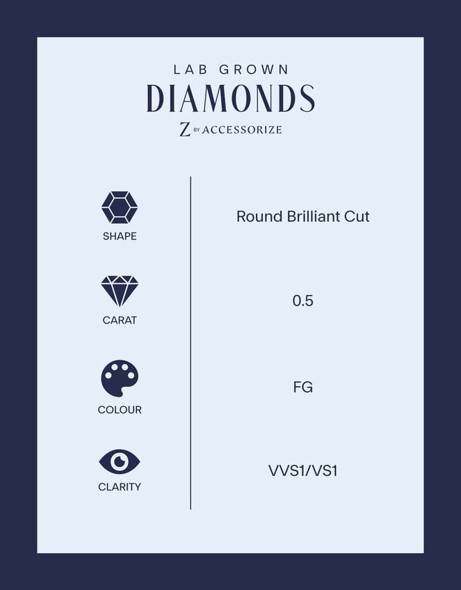 Lab Grown Diamond 0.5ct Stud Earrings 9ct Gold, , large