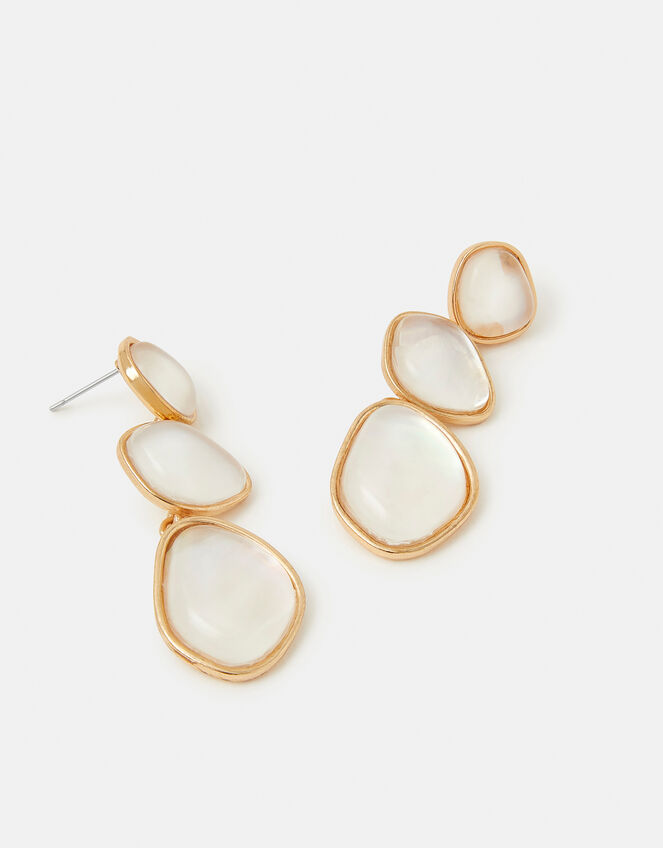 Mother of Pearl Triple Drop Earrings, , large